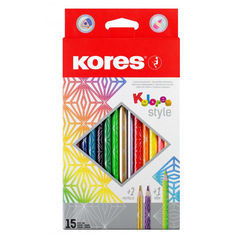 CREIOANE COLORATE 12 CULORI + INCL. 2 METALICE + 1 NEON KORES CREIOANE COLORATE 12 CULORI + INCL. 2 METALICE + 1 NEON KORES